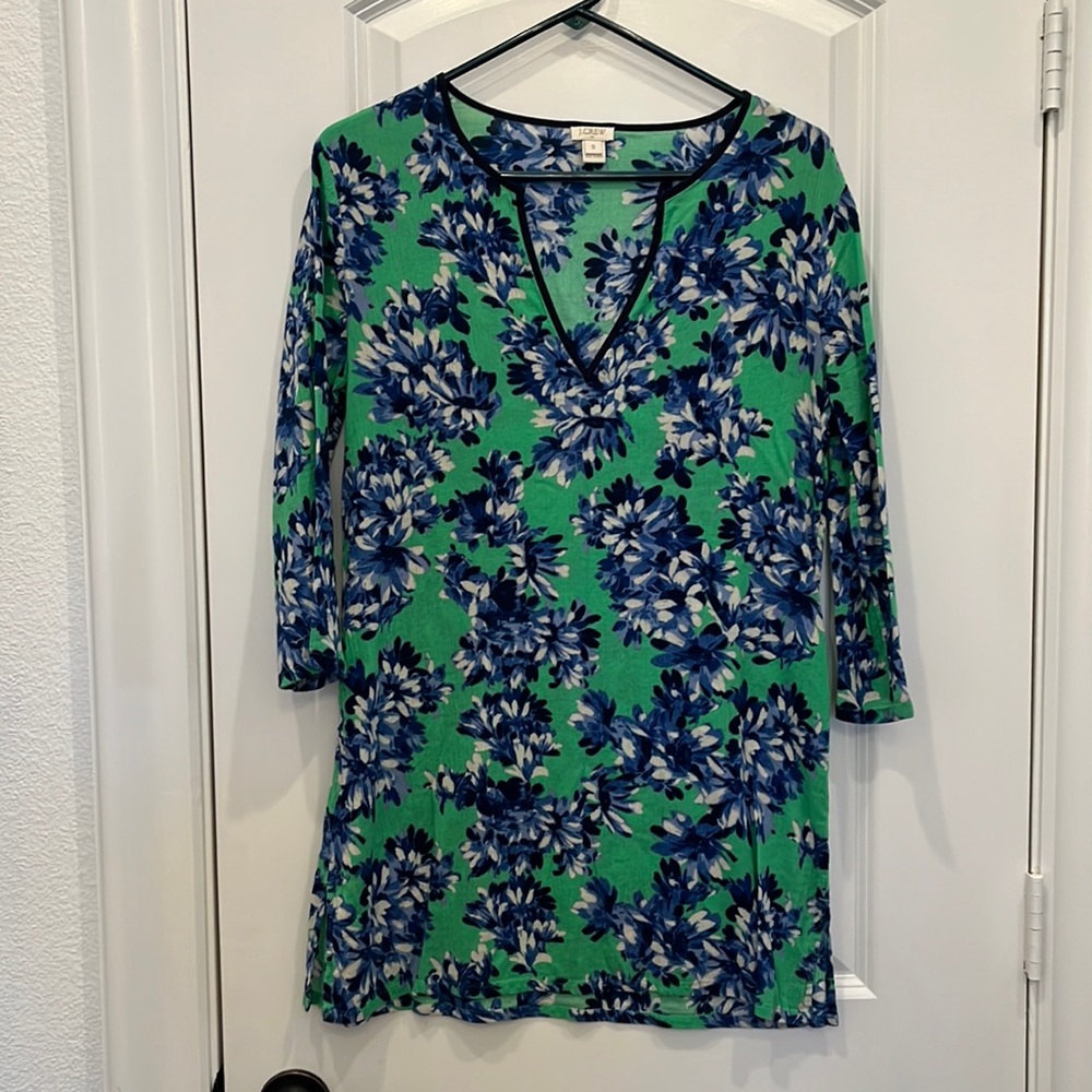 JCrew blue and green swim cover up